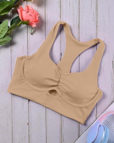 XUNYU Racerback Sports Bras for Women Workout Tops with Built in Bra Crop Tank Top Scoop Neck Wireless Yoga Gym bra in Saudi Arabia