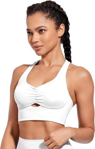 XUNYU Racerback حمالات الصدر الرياضية للنساء ملابس علوية للتمرين مع حمالة صدر مدمجة بدون أكمام، فتحة رقبة واسعة، حمالة صدر لاسلكية لليوجا والجيم in Kuwait