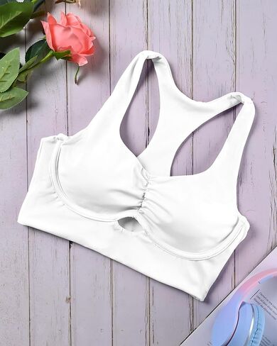 XUNYU Racerback حمالات الصدر الرياضية للنساء ملابس علوية للتمرين مع حمالة صدر مدمجة بدون أكمام، فتحة رقبة واسعة، حمالة صدر لاسلكية لليوجا والجيم in Kuwait