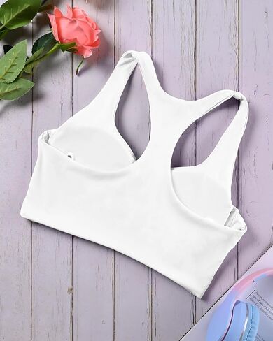 XUNYU Racerback حمالات الصدر الرياضية للنساء ملابس علوية للتمرين مع حمالة صدر مدمجة بدون أكمام، فتحة رقبة واسعة، حمالة صدر لاسلكية لليوجا والجيم in Kuwait