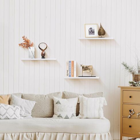 Floating Shelves for Wall - Set of 3 Wood Wall Shelves for Bedroom,Living Room,Bathroom Kitchen Storage,16" White Shelf for Wall Decor in Saudi Arabia