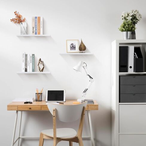 Floating Shelves for Wall - Set of 3 Wood Wall Shelves for Bedroom,Living Room,Bathroom Kitchen Storage,16" White Shelf for Wall Decor in Saudi Arabia