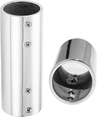 Handrail Straight Pipe Fitting Connector,AICWIOO 1 Inch 316 Stainless Steel Emt 2-Way Tube Connector Heavy Duty Bimini Top Hardware Conduit Connector for Deck Yacht/DIY project（2PCS） in Saudi Arabia