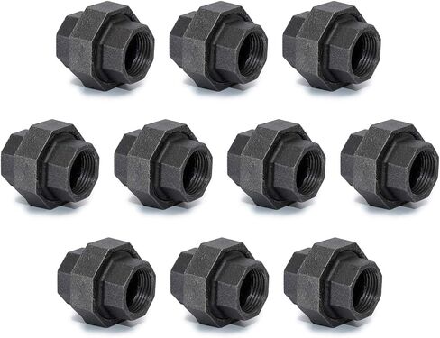 1/2" اتحاد الحديد الزهر، Home TZH 10 Pack 1/2" اتحاد تركيب الأنابيب الأنثوي الصناعي القابل للطرق للمشروع الصناعي العتيق DIY / الأثاث/ديكور الرفوف (10، 1/2") in Kuwait