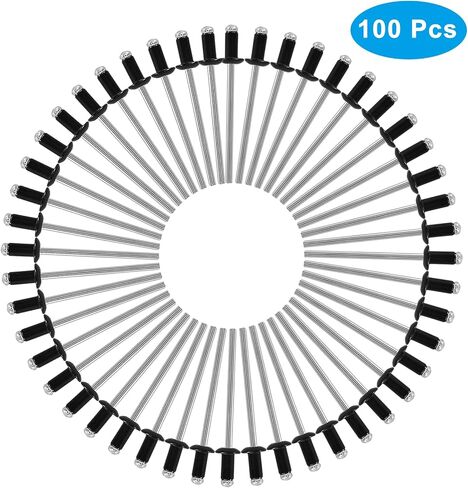 100 قطعة من uvbws 1/8" x 1/4" مسامير من الألومنيوم لتركيب الأثاث وقوارب الكاياك وإكسسوارات القوارب (أسود) in Saudi Arabia
