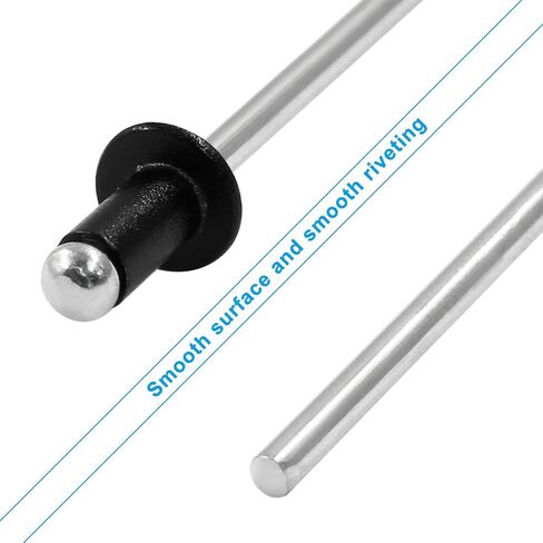 100 قطعة من uvbws 1/8" x 1/4" مسامير من الألومنيوم لتركيب الأثاث وقوارب الكاياك وإكسسوارات القوارب (أسود) in Saudi Arabia