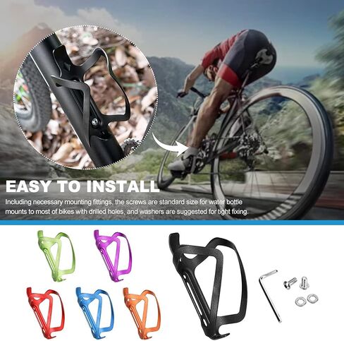 قفص زجاجة مياه للدراجة من SYCOOVEN، حامل أكواب مشروبات جبل الطريق، قفص زجاجة دراجة عالمي لركوب الدراجات في الهواء الطلق مع مسامير (برتقالي) in Kuwait