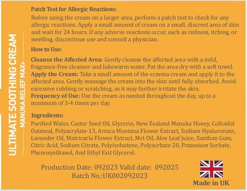 Max Strength Treat Natural Organic Manuka Cream Ointment, Soothing Relief Dry, Heat Rash, Tinea Versicolor, Hidradenitis, Itchy, Psoriasis, Leg, Belly, Armpit, Foot, Hand, Irritable Skin For All Ages in Saudi Arabia