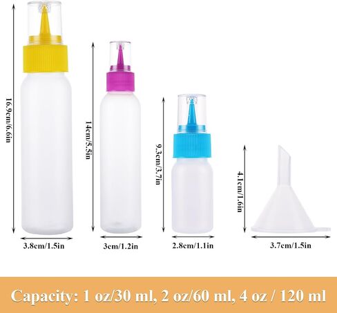 36 Pack Plastic Squeeze Bottles with Twist Top Cap 1oz/ 2oz/ 4oz Small Condiment Squeeze Bottles Boston Dispensing Bottles Small Squirt Bottles for Liquids, Sauces, Oil, Crafts in Saudi Arabia