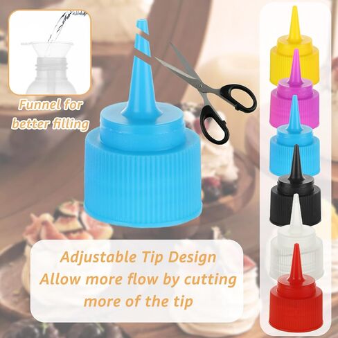 36 Pack Plastic Squeeze Bottles with Twist Top Cap 1oz/ 2oz/ 4oz Small Condiment Squeeze Bottles Boston Dispensing Bottles Small Squirt Bottles for Liquids, Sauces, Oil, Crafts in Saudi Arabia