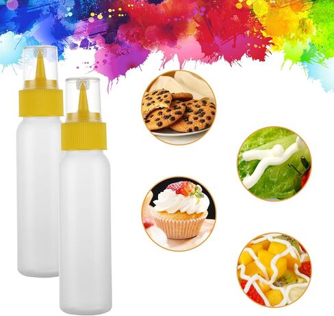 36 Pack Plastic Squeeze Bottles with Twist Top Cap 1oz/ 2oz/ 4oz Small Condiment Squeeze Bottles Boston Dispensing Bottles Small Squirt Bottles for Liquids, Sauces, Oil, Crafts in Saudi Arabia