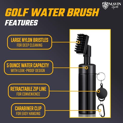 مناشف الجولف لحقائب الجولف للرجال - تتضمن فرشاة تنظيف نادي الجولف بالماء ومنشفة حقيبة جولف مقاس 45.72 سم × 45.72 سم مع مشبك - مجموعة منشفة وفرشاة جولف تحافظ على أداء ناديك كالجديدة in Kuwait