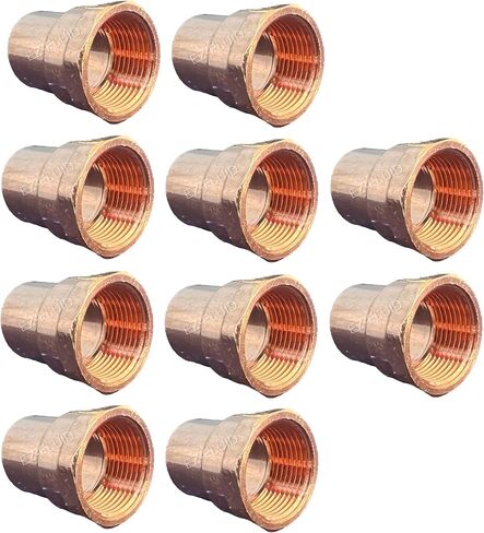 EZ-FLUID Plumbing (10 Pack) 1/2" C X FIP LF Copper Female Adapter Pressure Copper Fittings,Sweat Solder Connection for Residential,Commercial Copper Pipe. in Kuwait