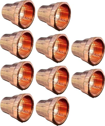 EZ-FLUID Plumbing (10 Pack) 1/2" C X FIP LF Copper Female Adapter Pressure Copper Fittings,Sweat Solder Connection for Residential,Commercial Copper Pipe. in Kuwait