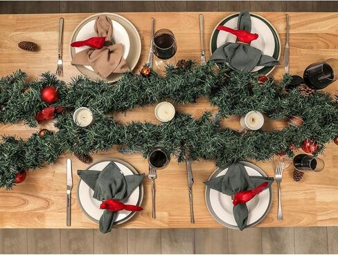 حلقات منديل عيد الميلاد مجموعة من 4 مناديل خشبية الخريف حلقة ريشة حمراء الطيور الخشب مأدبة عطلة ديكور للطاولات ديكورات الكاردينال in Kuwait