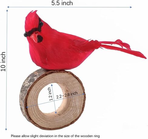 حلقات منديل عيد الميلاد مجموعة من 4 مناديل خشبية الخريف حلقة ريشة حمراء الطيور الخشب مأدبة عطلة ديكور للطاولات ديكورات الكاردينال in Kuwait