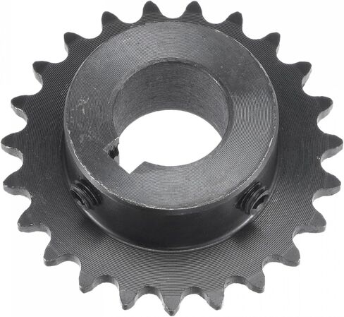 uxcell 23 Tooth Roller Sprocket B Type, #25 Chain, Single Strand 1/4" Pitch, 14mm Bore Black Oxide C45 Carbon Steel, Keyway with Set Screws for ISO 04C in Kuwait