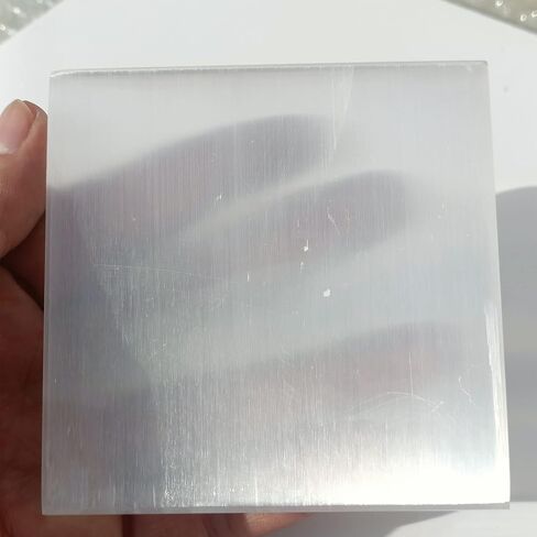 Products Selenite Crystals Charging Plate/Square/Tile Slab used for Cleanse and Charge Crystals Or Gemstones, Healing, Metaphysical, Meditation.(, 3.5" to 4 Inch) in Saudi Arabia
