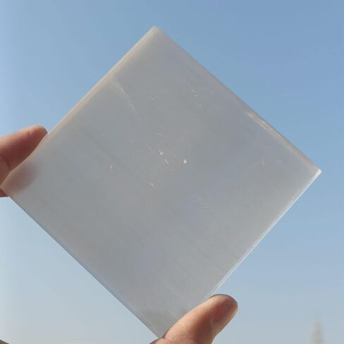 Products Selenite Crystals Charging Plate/Square/Tile Slab used for Cleanse and Charge Crystals Or Gemstones, Healing, Metaphysical, Meditation.(, 3.5" to 4 Inch) in Saudi Arabia