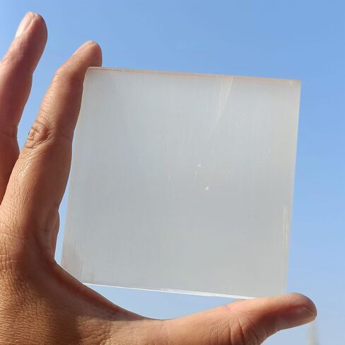 Products Selenite Crystals Charging Plate/Square/Tile Slab used for Cleanse and Charge Crystals Or Gemstones, Healing, Metaphysical, Meditation.(, 3.5" to 4 Inch) in Saudi Arabia