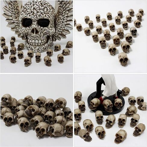 20 قطعة تمثال جماجم صغيرة للهالوين تمثال الهيكل العظمي للهالوين تمثال مصغر لرأس الهيكل العظمي لتزيين سطح المكتب للهالوين in Kuwait