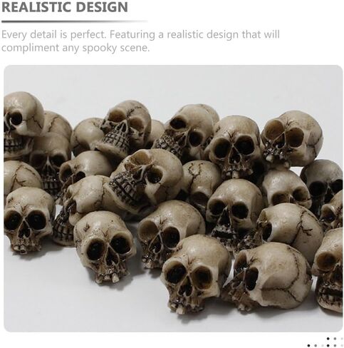 20 قطعة تمثال جماجم صغيرة للهالوين تمثال الهيكل العظمي للهالوين تمثال مصغر لرأس الهيكل العظمي لتزيين سطح المكتب للهالوين in Kuwait