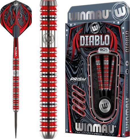 Winmau Diablo 90% Professional Tungsten Darts Set with Flights and Stems (Shafts) Steel tip & Soft tip in Saudi Arabia