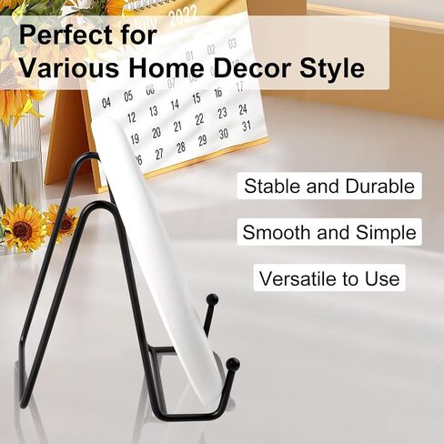2 Pack Plate Stand for Display, 4 INCH Book Display Stand Easel Stand fro Sign Black Picture Frame Holder for Tabletop Photo, Book, Decorative Plates, Art Craft Display (Black) in Saudi Arabia