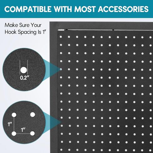 حامل عرض بيجبورد من jxgzyy مزود بألواح بيجبورد معدنية مزدوجة مع 30 قطعة خطافًا منظم لوحة عرض متدحرجة لمتاجر البيع بالتجزئة ومعرض الحرف اليدوية in Kuwait