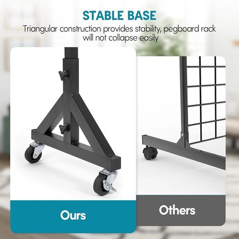 حامل عرض بيجبورد من jxgzyy مزود بألواح بيجبورد معدنية مزدوجة مع 30 قطعة خطافًا منظم لوحة عرض متدحرجة لمتاجر البيع بالتجزئة ومعرض الحرف اليدوية in Kuwait