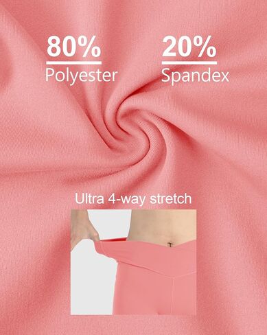 Womens Crossover Flare Leggings Wide Leg High Waisted Athletic Yoga Pants in Saudi Arabia