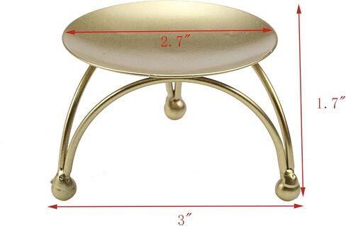 Geesatis 2 Pcs Pillar Candle Holder Metal Candlesticks Stand Holder Plate Candlelight Dinner Candle Holder for Party Wedding, Gold in Kuwait