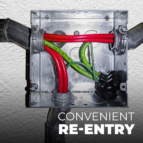 OHLECTRIC Black Insulated Connector - Dual Entry, 2 Port, 4-14 AWG, Slotted Allen Hex - Pre-Filled with Oxide Inhibitor for Easy Use - Rubber Vinyl Coating, 6061-T6 Aluminum CU9AL - (4 Pack) OL-76671 in Saudi Arabia