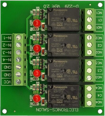 إلكترونيات-صالون 4 SPDT 10Amp وحدة تتابع الطاقة، إصدار DC 12V. in Kuwait