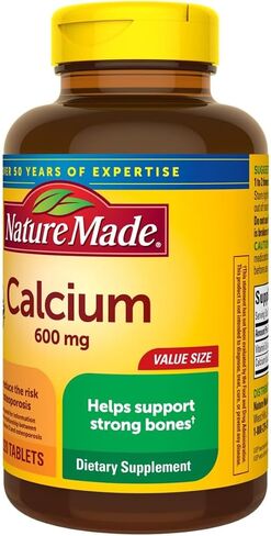 Toeah Nature Made Calcium 600 mg with Vitamin D3, Dietary Supplement for Bone Support, 220 Tablets+GabrenzPill Organizer in Saudi Arabia