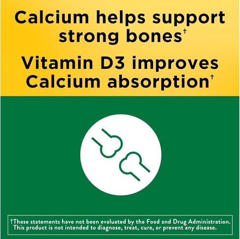 Toeah Nature Made Calcium 600 mg with Vitamin D3, Dietary Supplement for Bone Support, 220 Tablets+GabrenzPill Organizer in Saudi Arabia