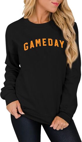 KNEYATTA Game Day Sweatshirt Women Football Sweatshirt Football Fan Long Sleeve Crewneck Casual Tops in Kuwait