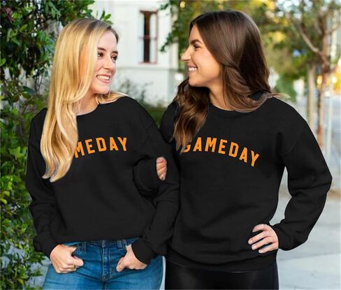 KNEYATTA Game Day Sweatshirt Women Football Sweatshirt Football Fan Long Sleeve Crewneck Casual Tops in Kuwait