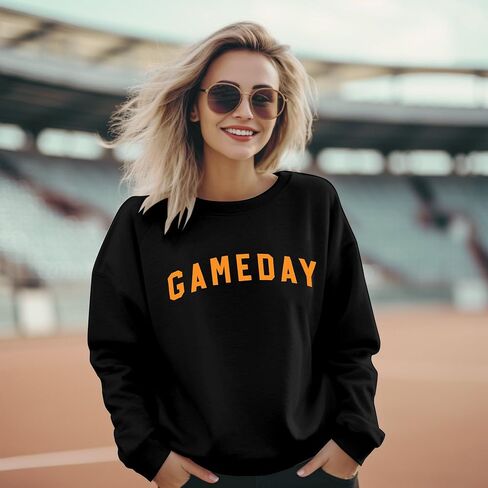 KNEYATTA Game Day Sweatshirt Women Football Sweatshirt Football Fan Long Sleeve Crewneck Casual Tops in Kuwait