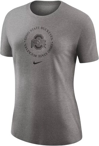 تي شيرت قطني للسيدات من Nike College Dri-FIT (الولايات المتحدة، ألفا، صغير، عادي، عادي، رمادي، أوهايو ستيت باكيز) in Saudi Arabia