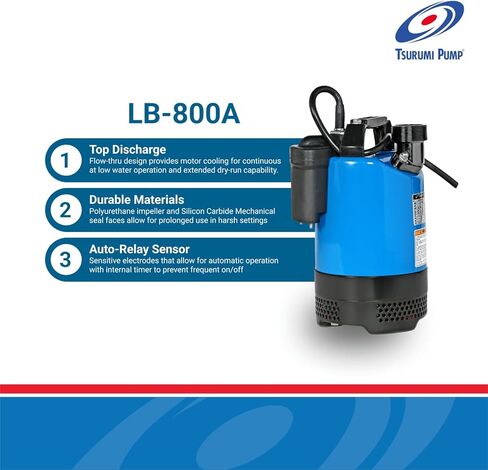 مضخة تسورومي LB-800A 2 "1HP مضخة نزح المياه الغاطسة الأوتوماتيكية مع مفتاح التتابع التلقائي in Kuwait