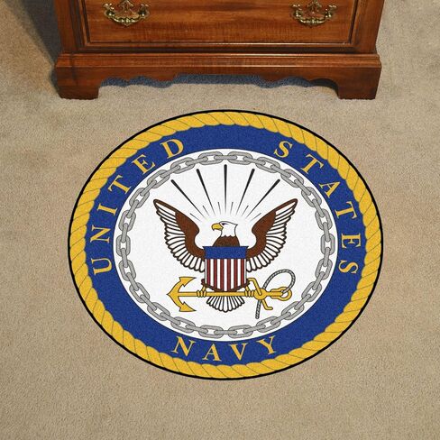 سجادة FANMATS 6029 US Navy Starter Mat - 19 بوصة. × 30 بوصة. | سجادة وسجادة ديكور منزلي لمحبي الرياضة - الشعار الرسمي "America's Navy". in Kuwait