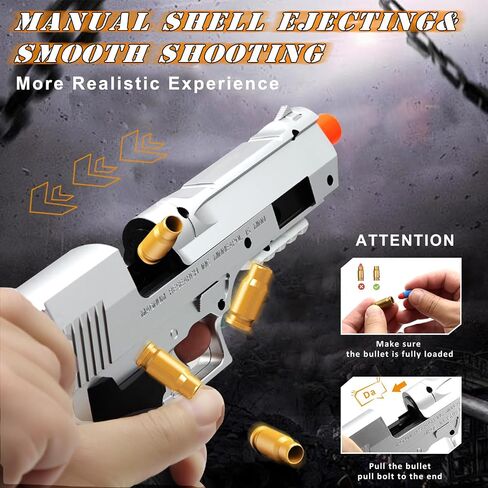 Pirate Toy Gun with 30 Foam Dart Bullets - Soft Bullet Toy Guns Toy Foam Blaster Shooting Educational Toy Model - Christmas Halloween Birthday Gifts for Boys Girls Adults Kids Age 3+ in Saudi Arabia