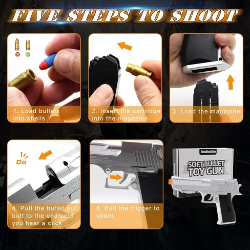 Pirate Toy Gun with 30 Foam Dart Bullets - Soft Bullet Toy Guns Toy Foam Blaster Shooting Educational Toy Model - Christmas Halloween Birthday Gifts for Boys Girls Adults Kids Age 3+ in Saudi Arabia