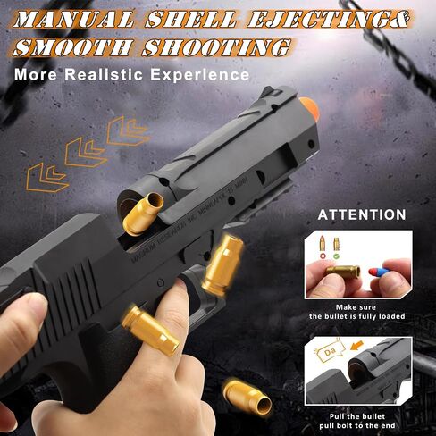 Pirate Toy Gun with 30 Foam Dart Bullets - Soft Bullet Toy Guns Toy Foam Blaster Shooting Educational Toy Model - Christmas Halloween Birthday Gifts for Boys Girls Adults Kids Age 3+ in Saudi Arabia