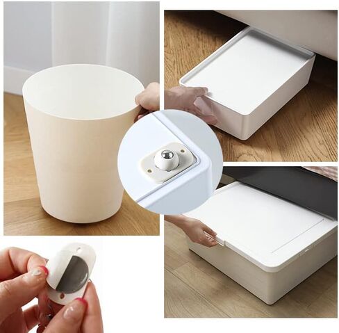 عجلات ذاتية اللصق، بكرة عالمية من نوع اللصق، عجلات لاصقة صغيرة دوارة 360 درجة، بكرة لاصقة قابلة للدوران لسلة المهملات، صندوق التخزين، الأثاث، 8 قطع. أبيض. in Kuwait