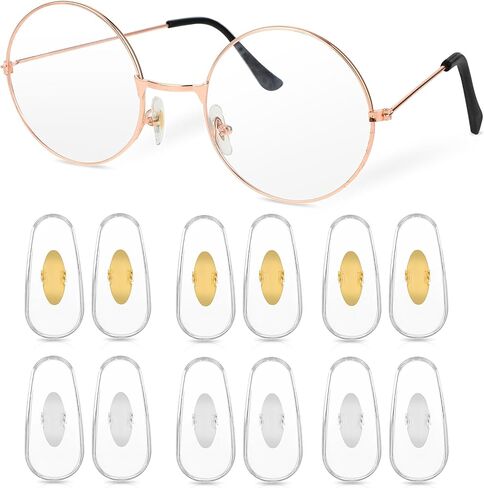 6 Pairs Replacement Nose Pads for Glasses, Ymapinc Silicone Sunglass Nose Pads Replacement Nose Piece Replacement Eyeglass Nose Pads Clip-on Anti-Slip Soft Nosepads for Eyeglasses in Kuwait