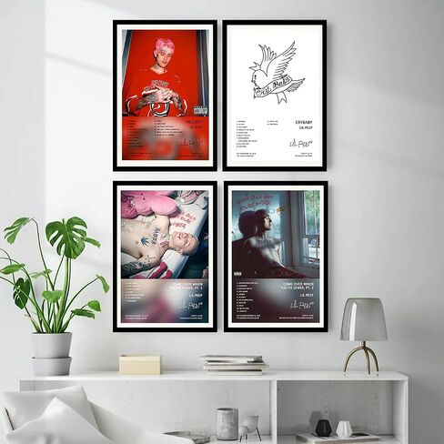 sigeliu Lil Peep Poster Album Cover Limited Edition Posters (Set of 4) Unframed 8in x 12in(20x30cm) Wall Art Decor Print Picture Paintings for Living Room Bedroom Decoration in Saudi Arabia