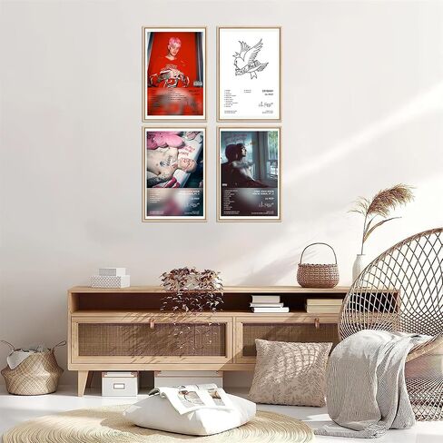 sigeliu Lil Peep Poster Album Cover Limited Edition Posters (Set of 4) Unframed 8in x 12in(20x30cm) Wall Art Decor Print Picture Paintings for Living Room Bedroom Decoration in Saudi Arabia
