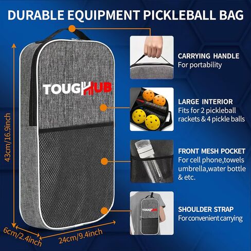 مجموعة مجاذيف Pickleball مكونة من مضاربين و4 كرات مخلل - مجموعة كرات مخلل سطحية من الألياف الزجاجية مع قبضة خفيفة الوزن وغير قابلة للانزلاق - مجموعة مجداف كرة مخلل للمبتدئين والمحترفين in Saudi Arabia